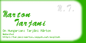 marton tarjani business card
