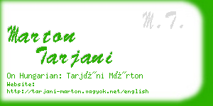 marton tarjani business card